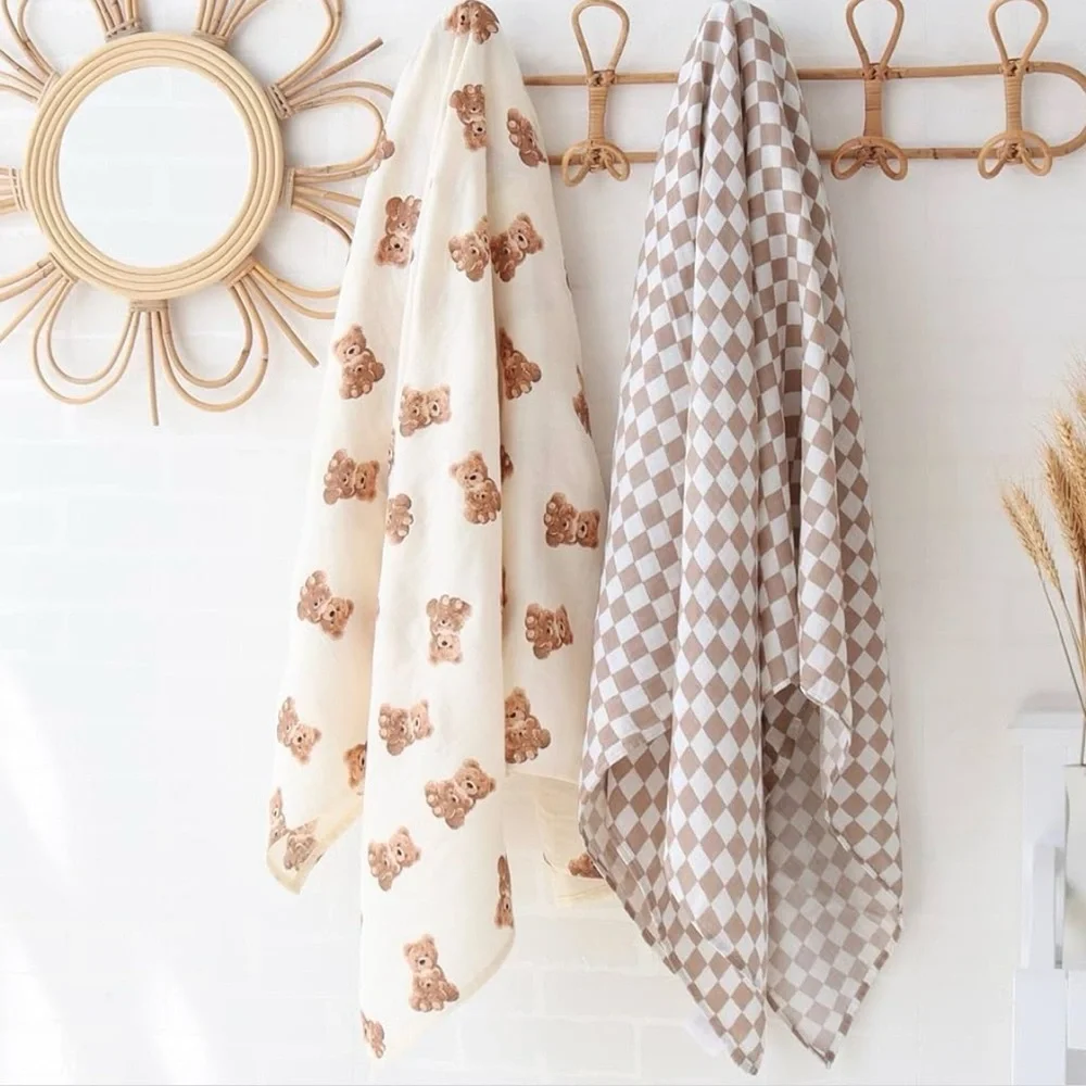 Beige & Cream Diaper Cover Set – Teddy & Check